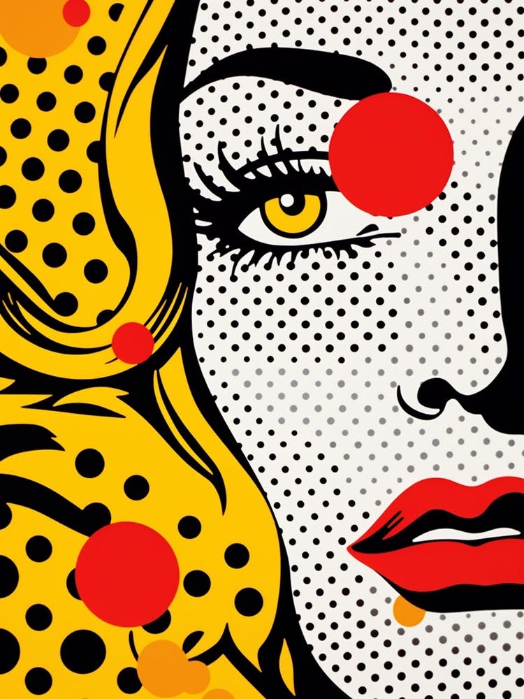Polka Dot Face Pop Art Inspired