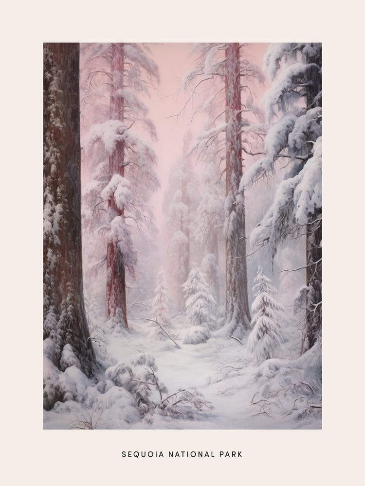 Dreamy Winter National Park Poster  Sequoia National Park United States 2