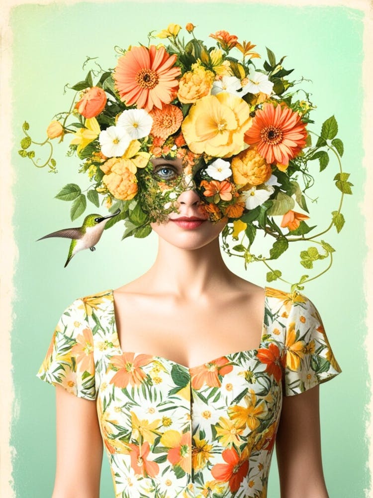 Flower Girl With Flowers On Her Head 1