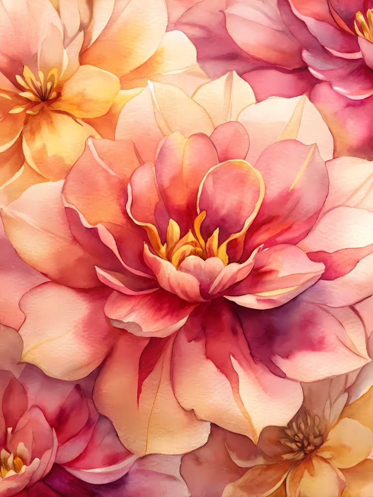 Watercolor Flowers Seamless Pattern 6
