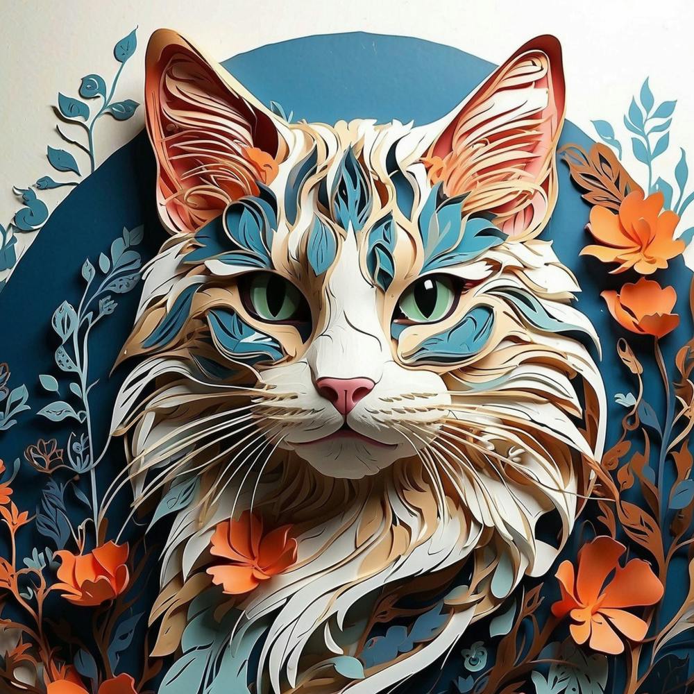 Paper Cut Cat Art
