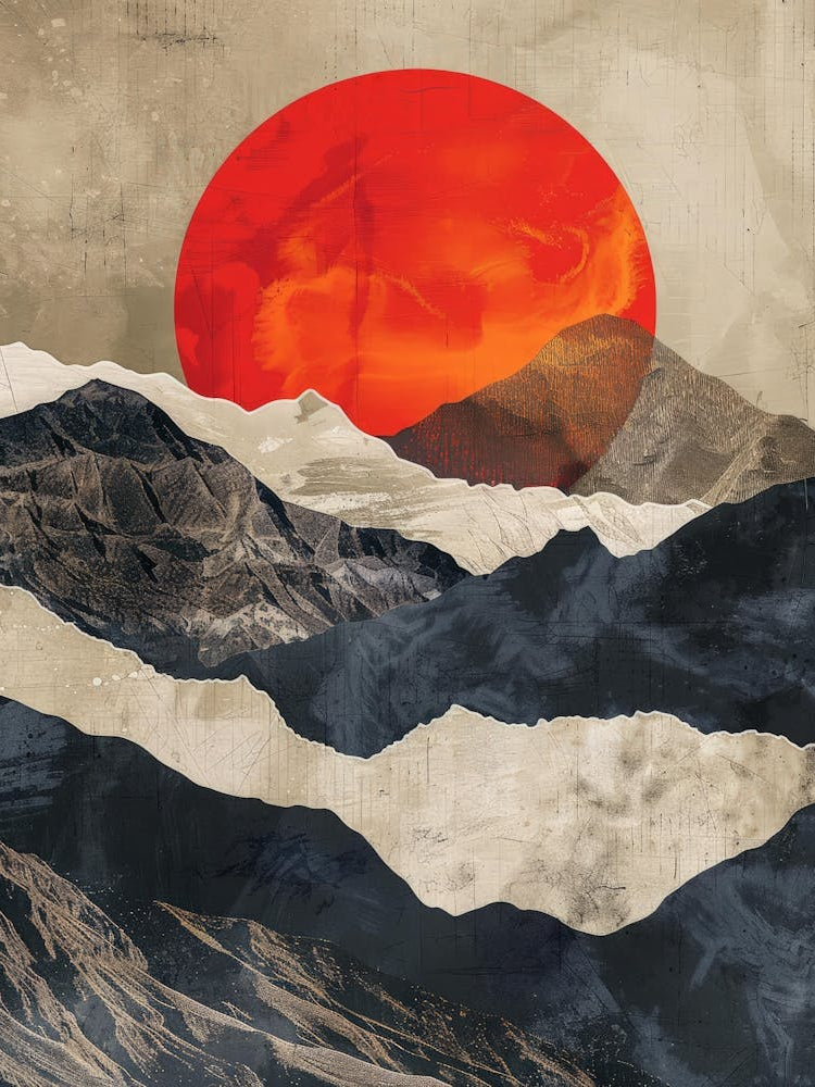 Sunset Over Mountains Canvas Print