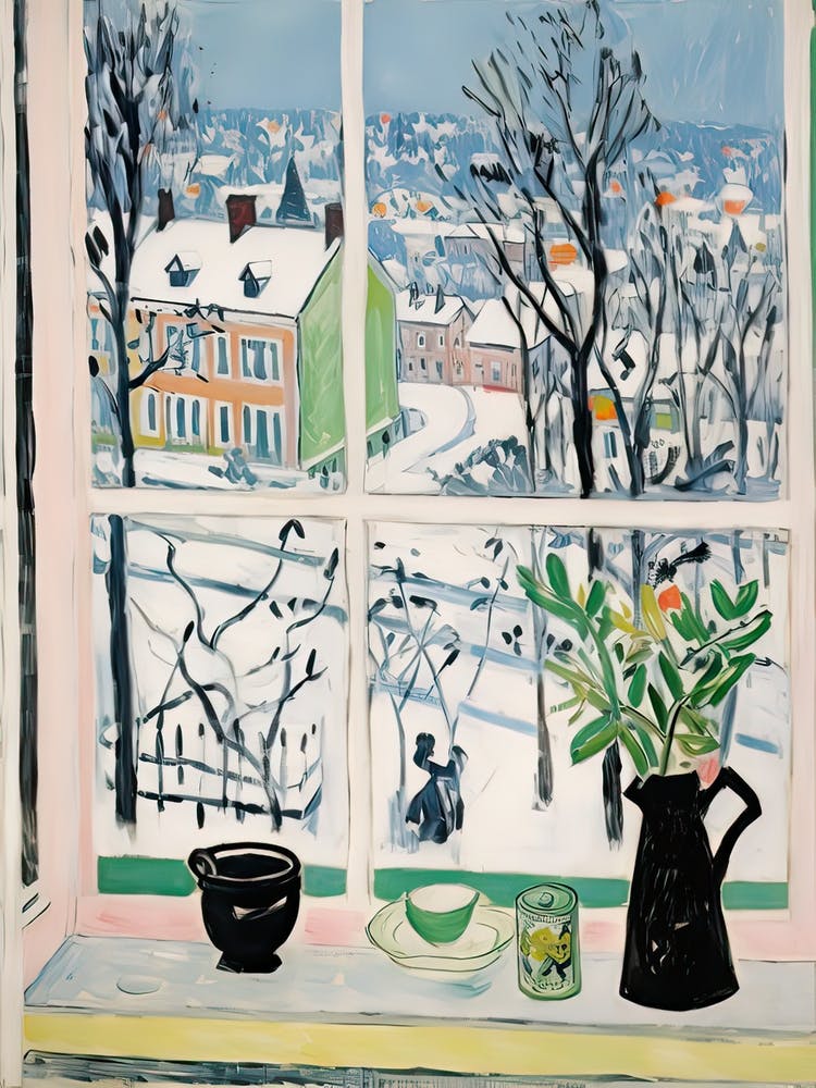 The Windowsill Of Vienna   Austria Snow Inspired By Matisse 2