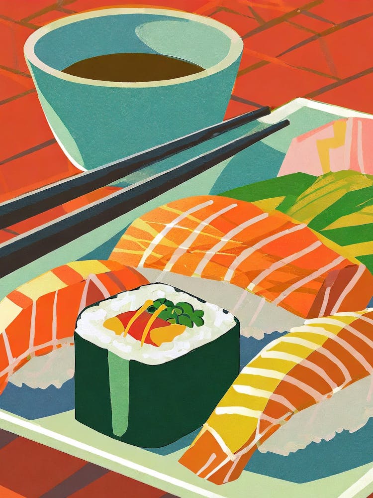 Sushi And Chopsticks