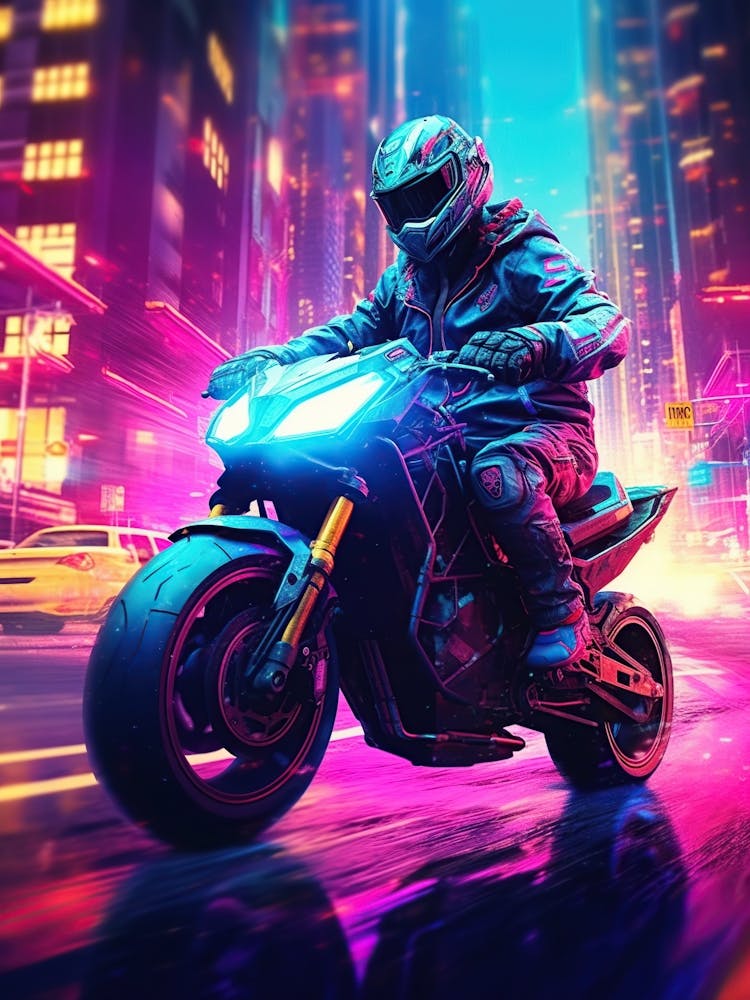 Motorcycle Rider In The City 1