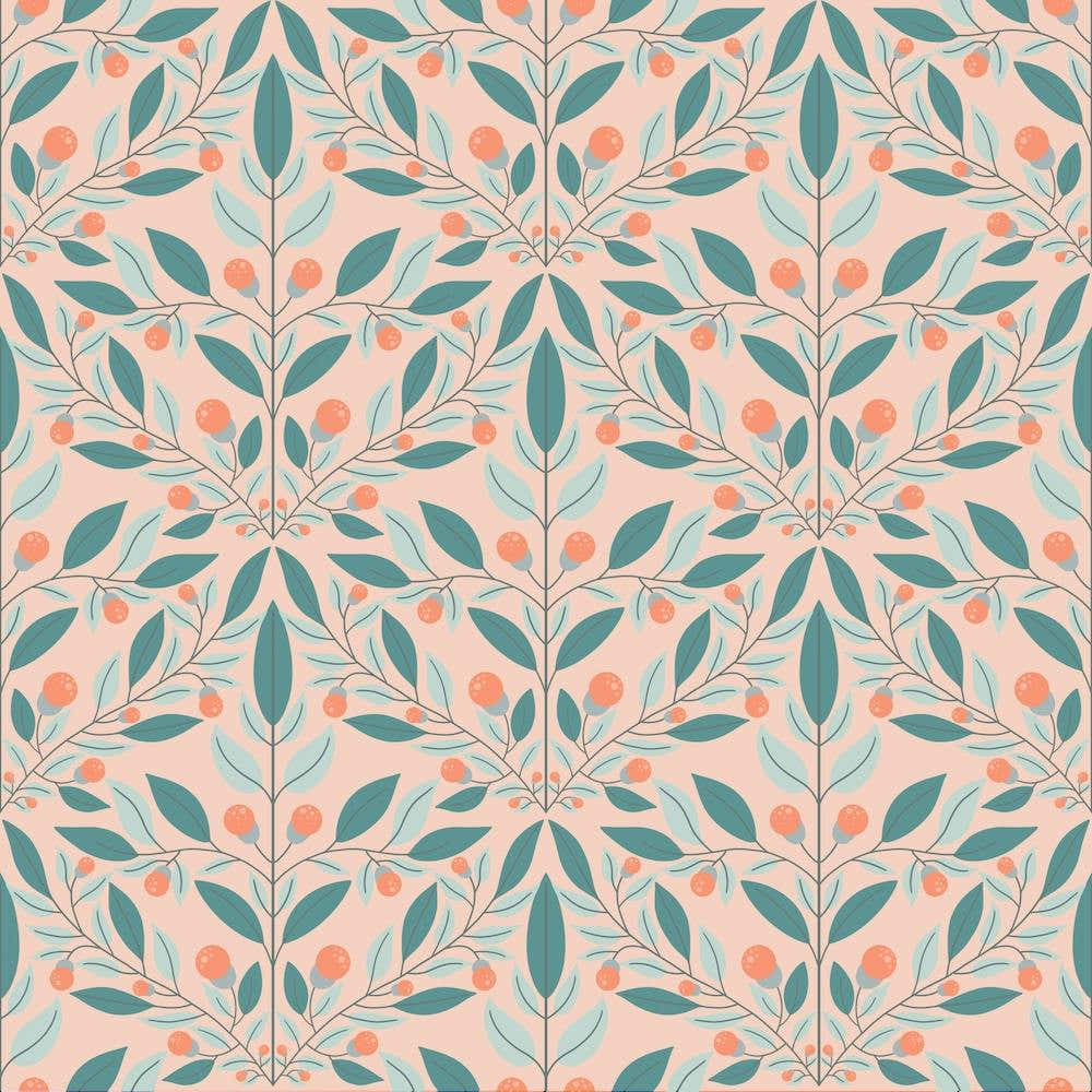 Cream Floral Diamond Square