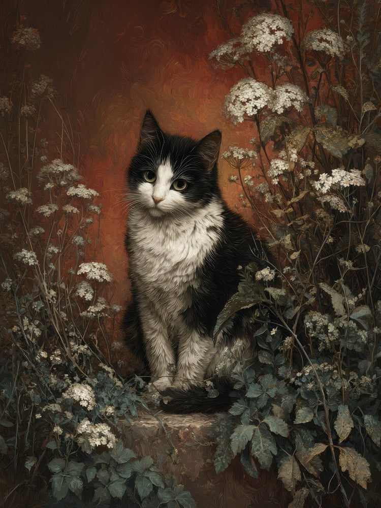 Cat In Flowers 2