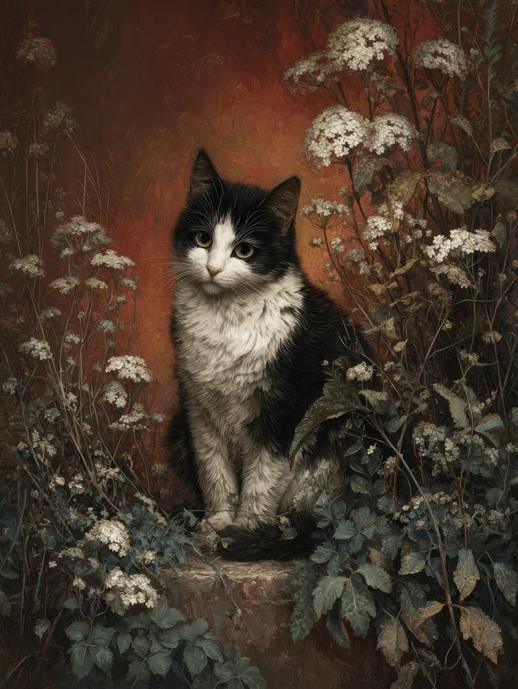 Cat In Flowers 2