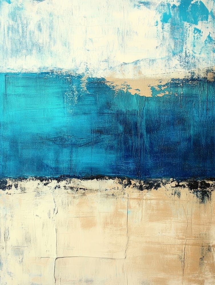 Teal And Beige Abstract 2