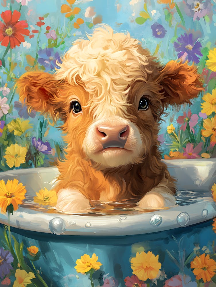 Cute Cow In A Tub 3