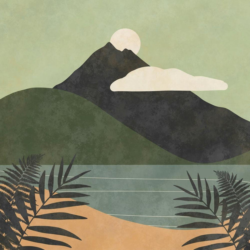 Landscape With Mountains And Palm Trees