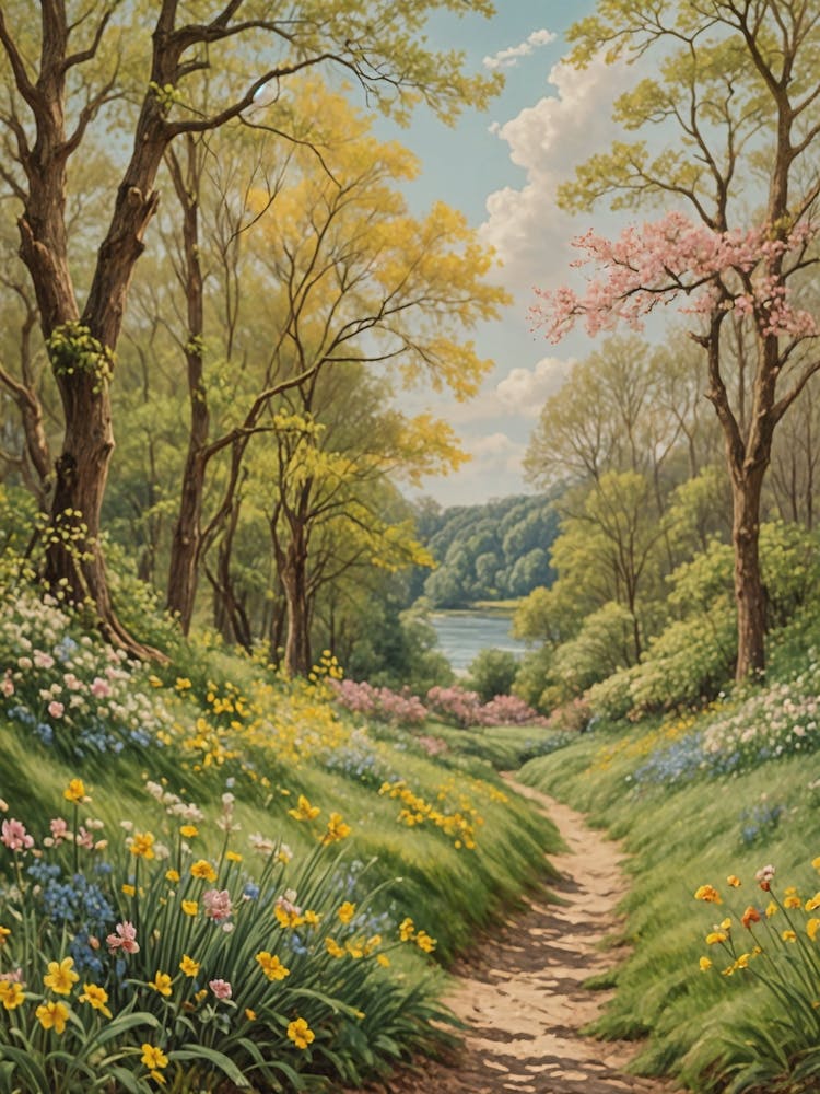 Serene Path Through The Woods