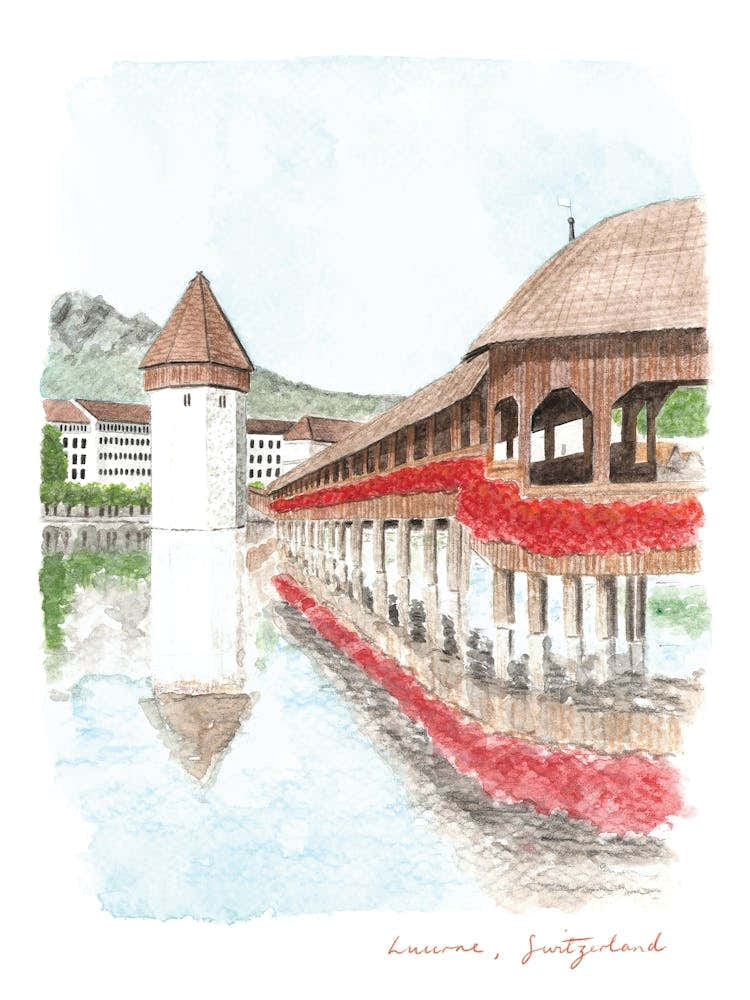 Lucerne, Chapel Bridge, Switzerland