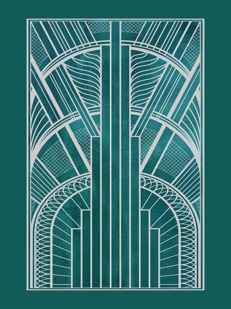 Art Deco Pattern Teal 2