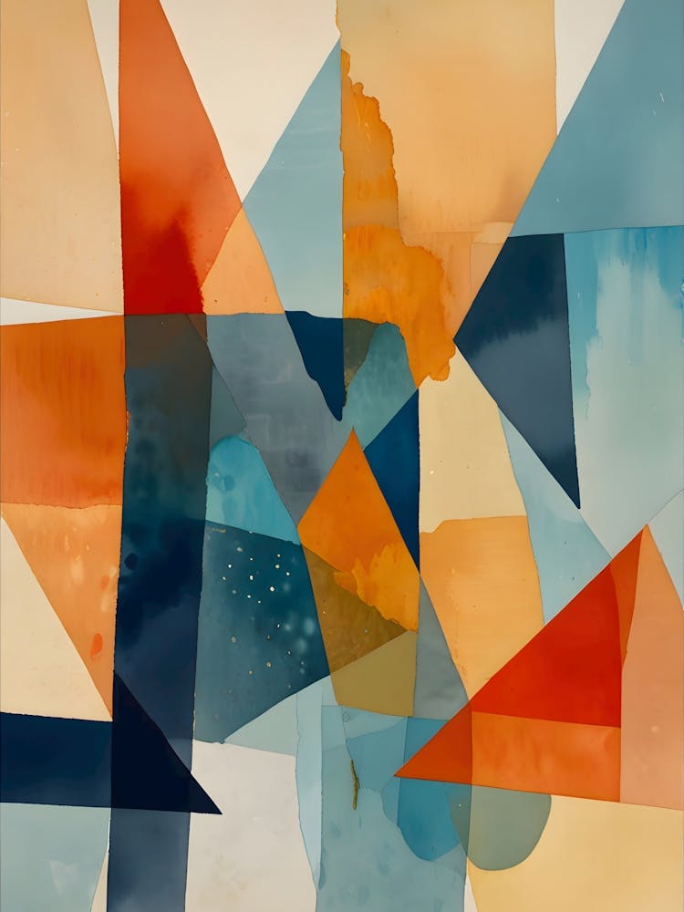 Abstract Angles of Blue and Orange