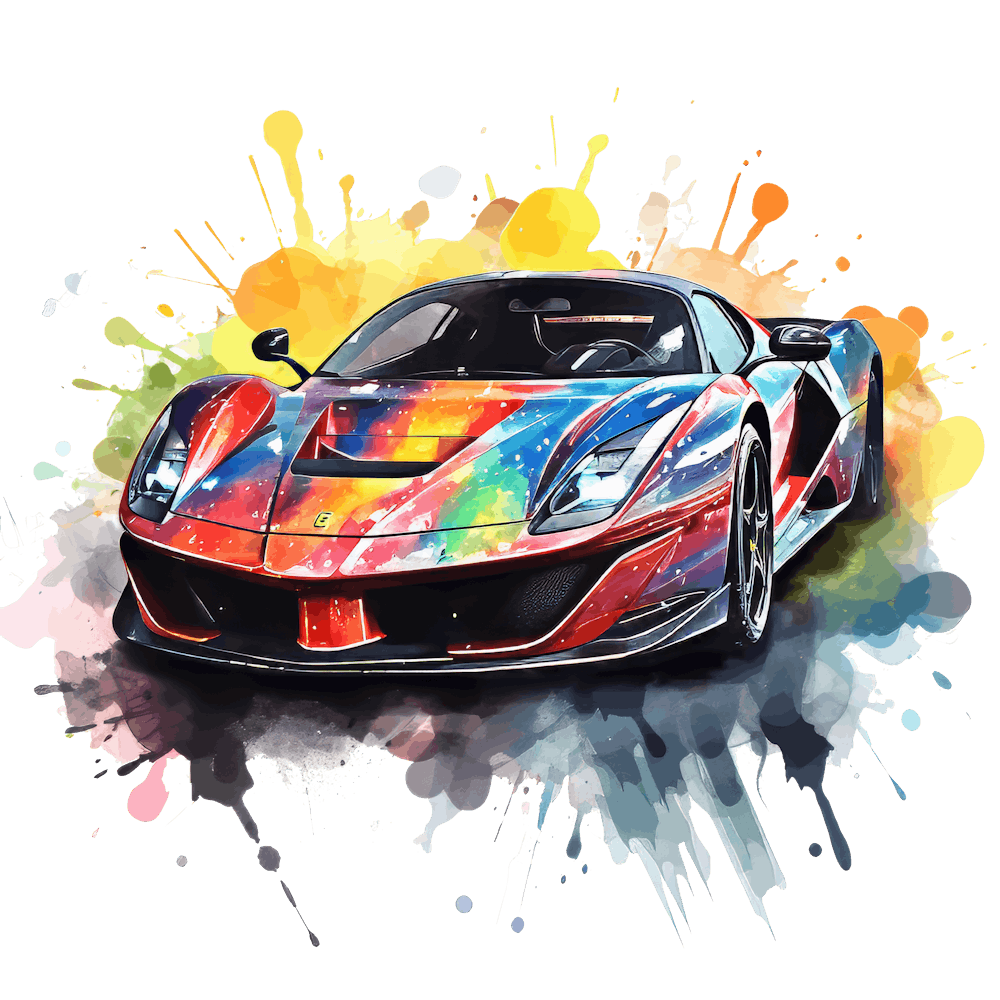 Supercars élégantes à l'aquarelle 16