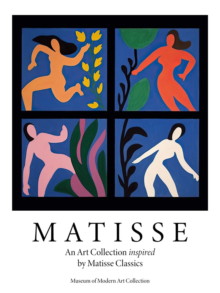 Women Dancing, Shape Study, The Matisse Inspired Art Collection Poster 1