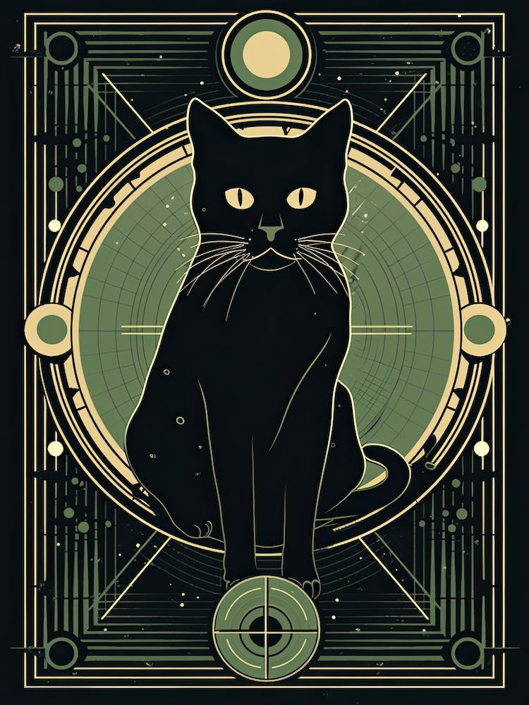 The World, Black Cat Tarot Card 0
