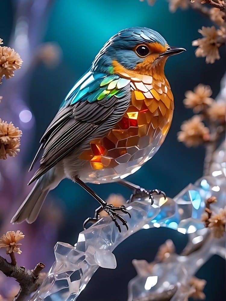 Bird With Crystals
