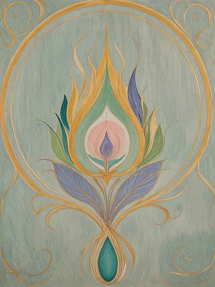 Pastel Peacock Feather Flame