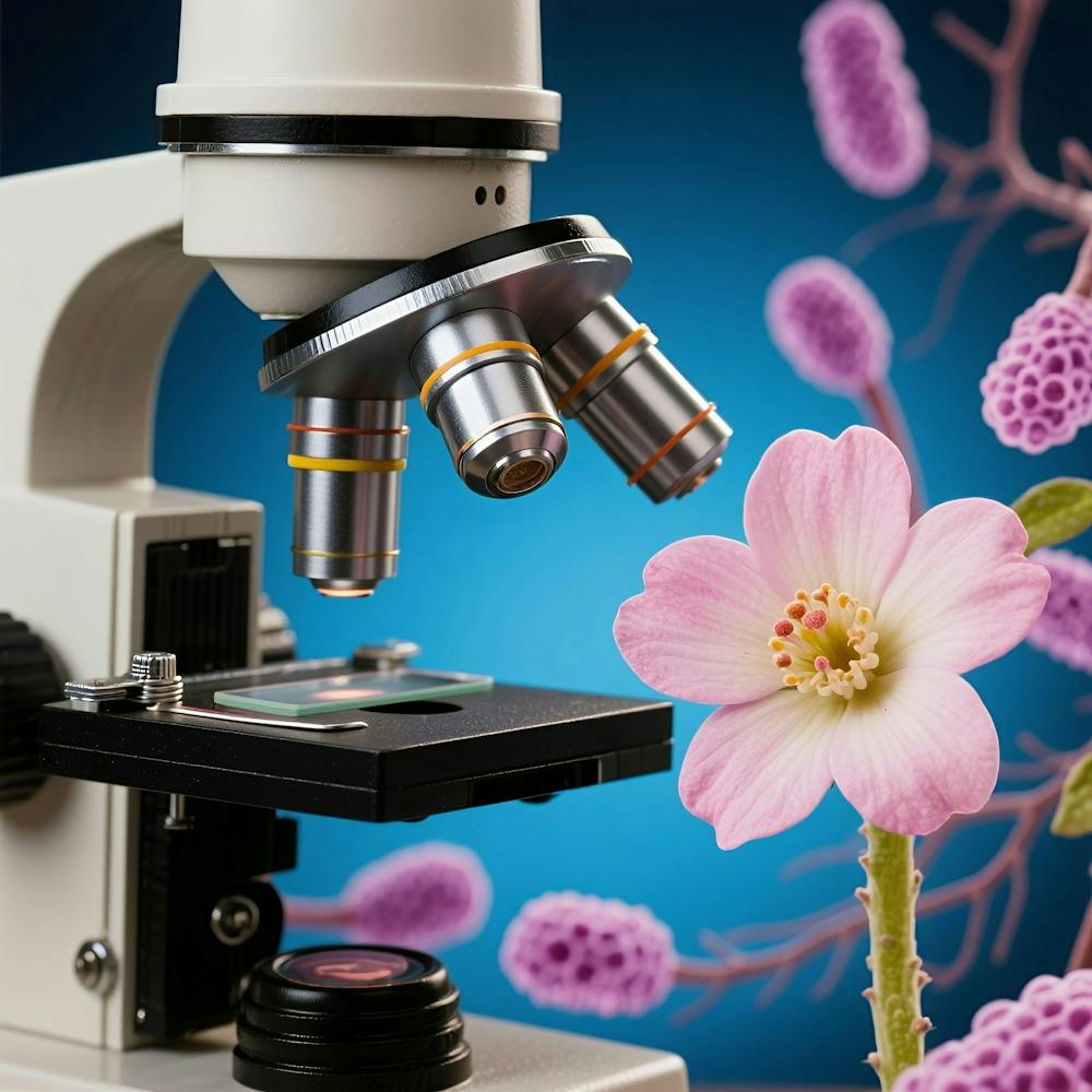 Microscope And Flower