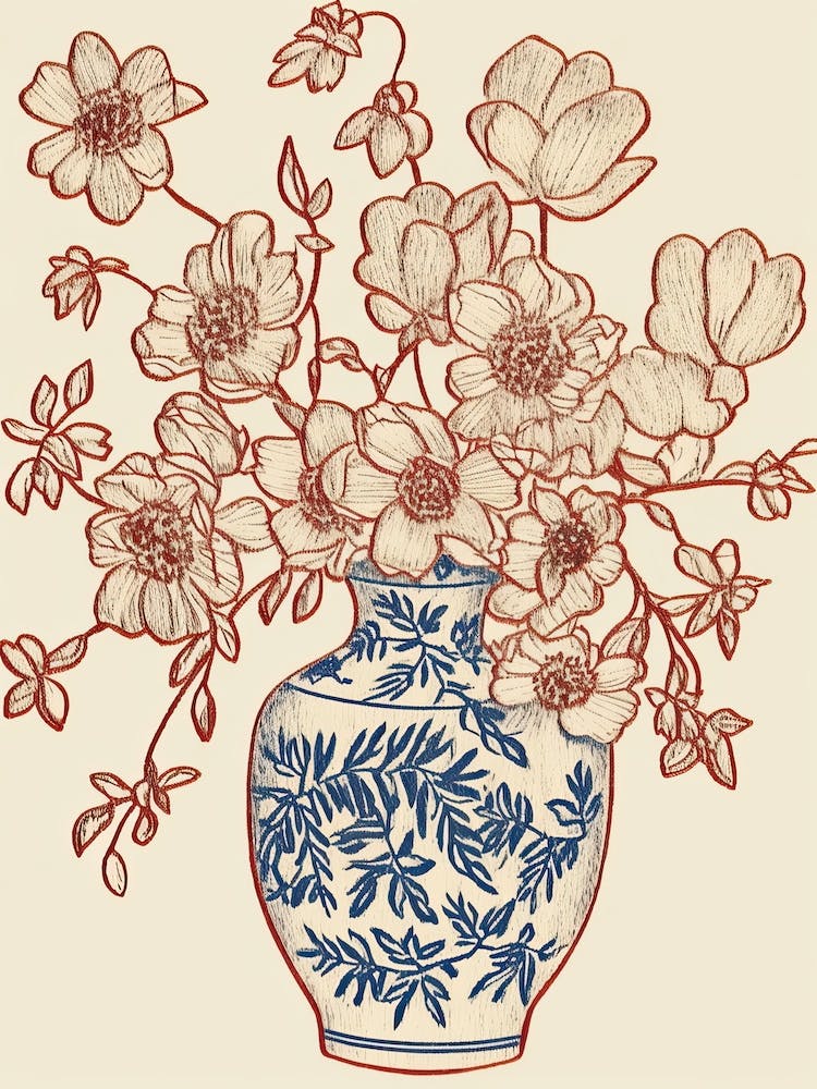 Floral Still Life Sketch Line Art 14