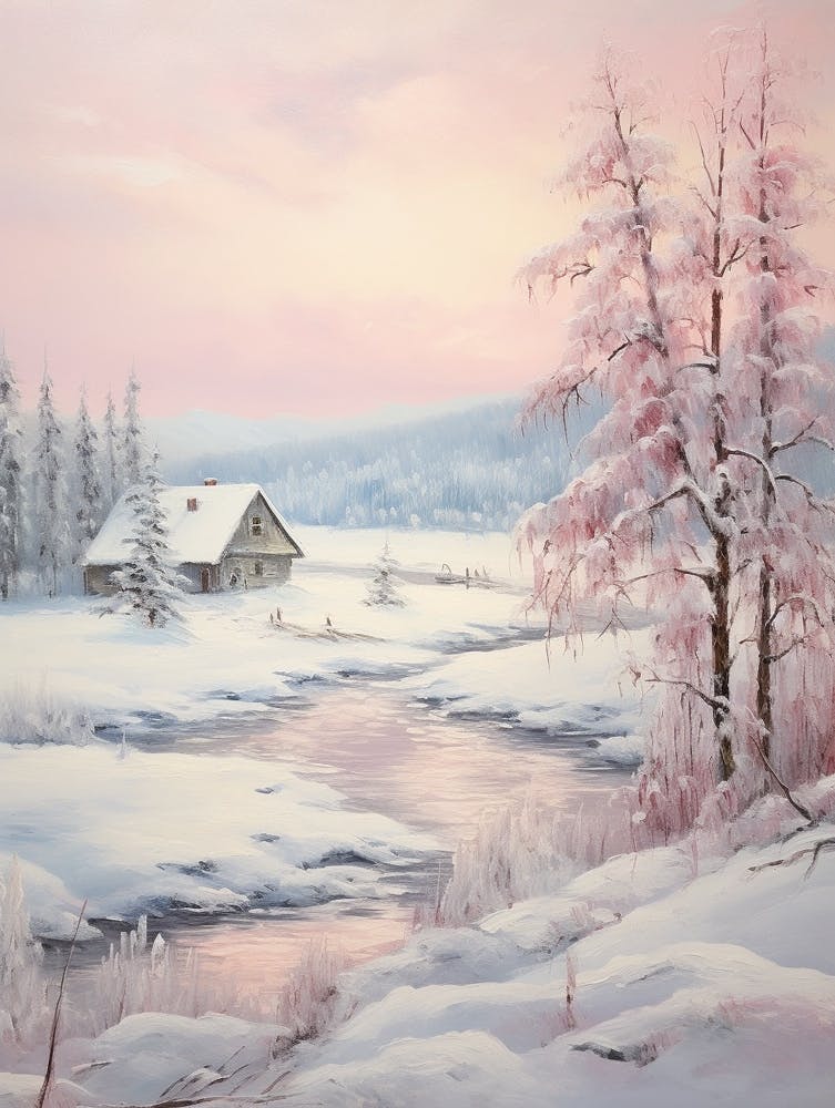 Dreamy Winter Painting Rovaniemi Finland 2