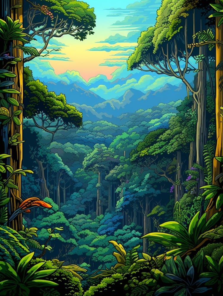Monteverde Cloud Forest Pixel Art 2