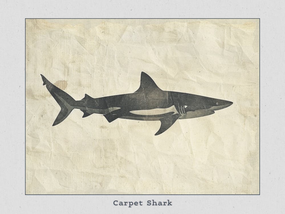 Carpet Shark Silhouette 6 Poster
