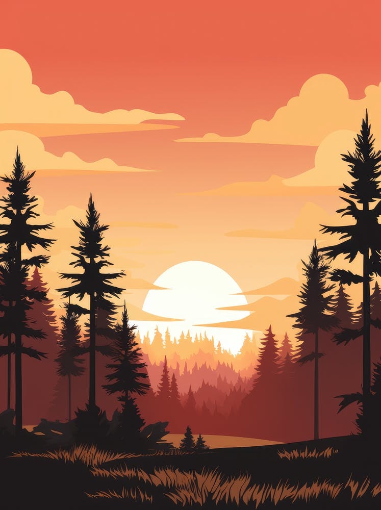 Sunset In The Forest 4