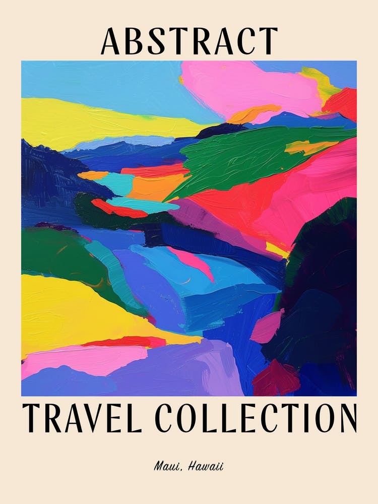 Abstract Travel Collection Poster Maui Usa 4