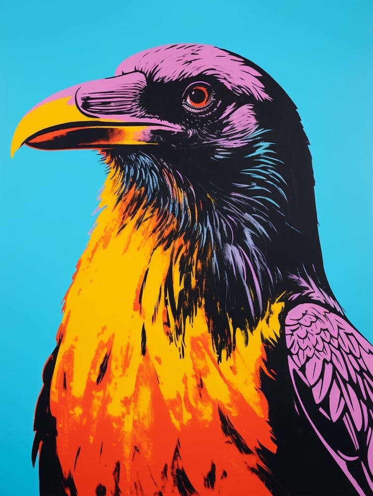 Andy Warhol Stil Vogel Raven 4