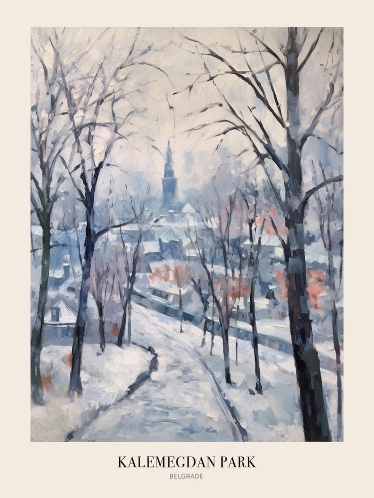 Winter City Park Poster Kalemegdan Park Belgrade Serbia 8