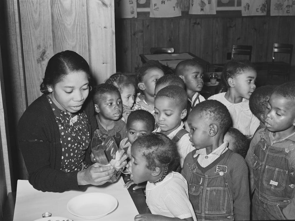 Children In Nursery School Getting Cod Liver Oil, Lakeview Project, Arkansas By Russell Lee