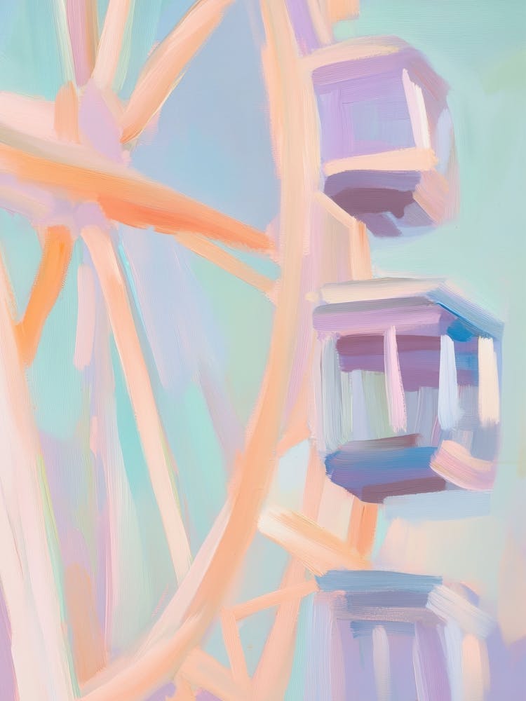 Pastel Ferris Wheel Painting