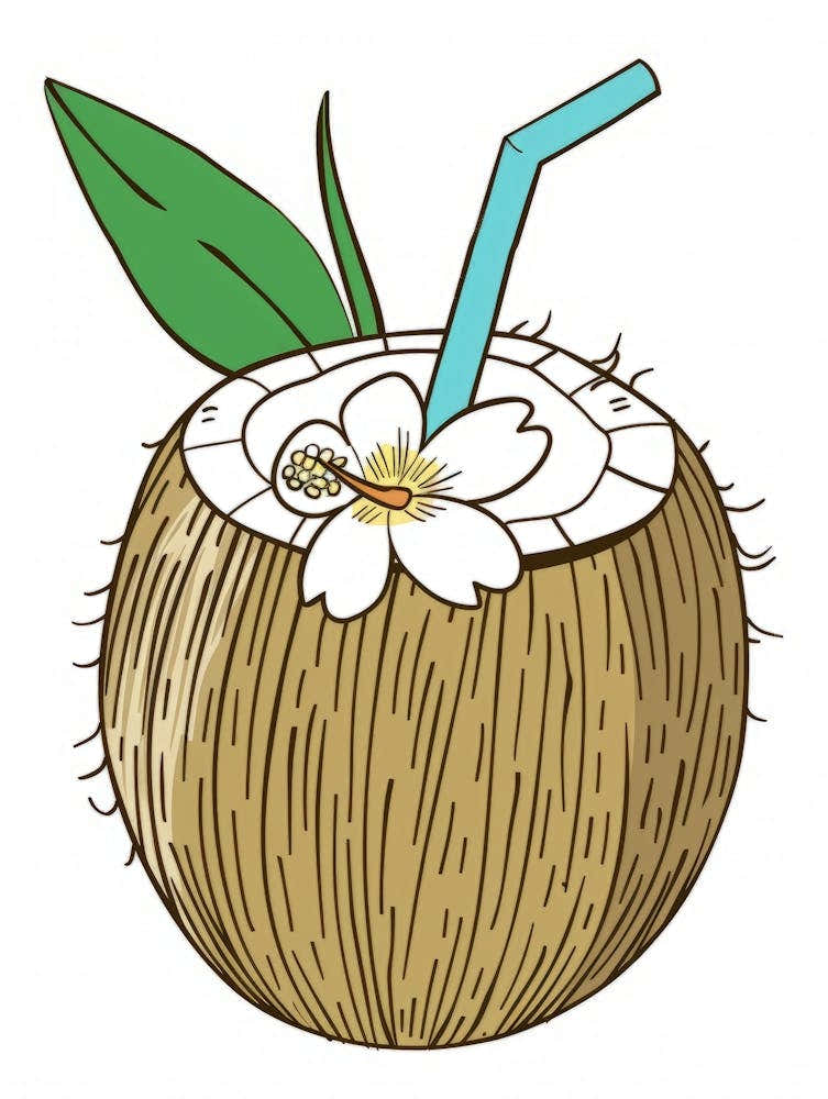 Coconut With A Straw