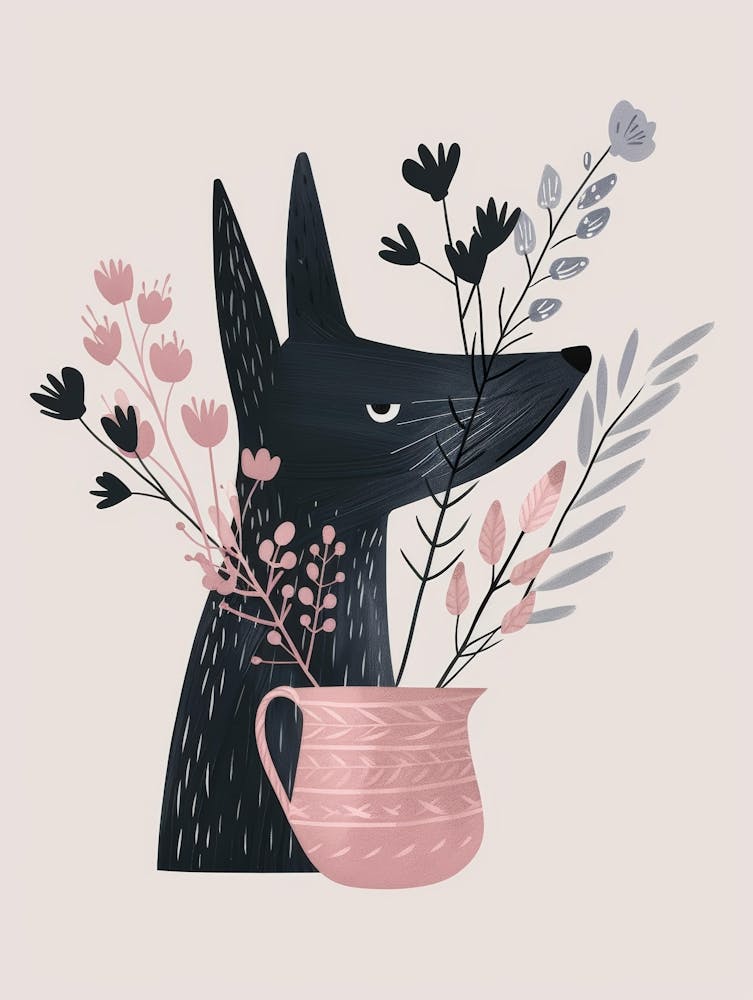 Dog With Flowers 1