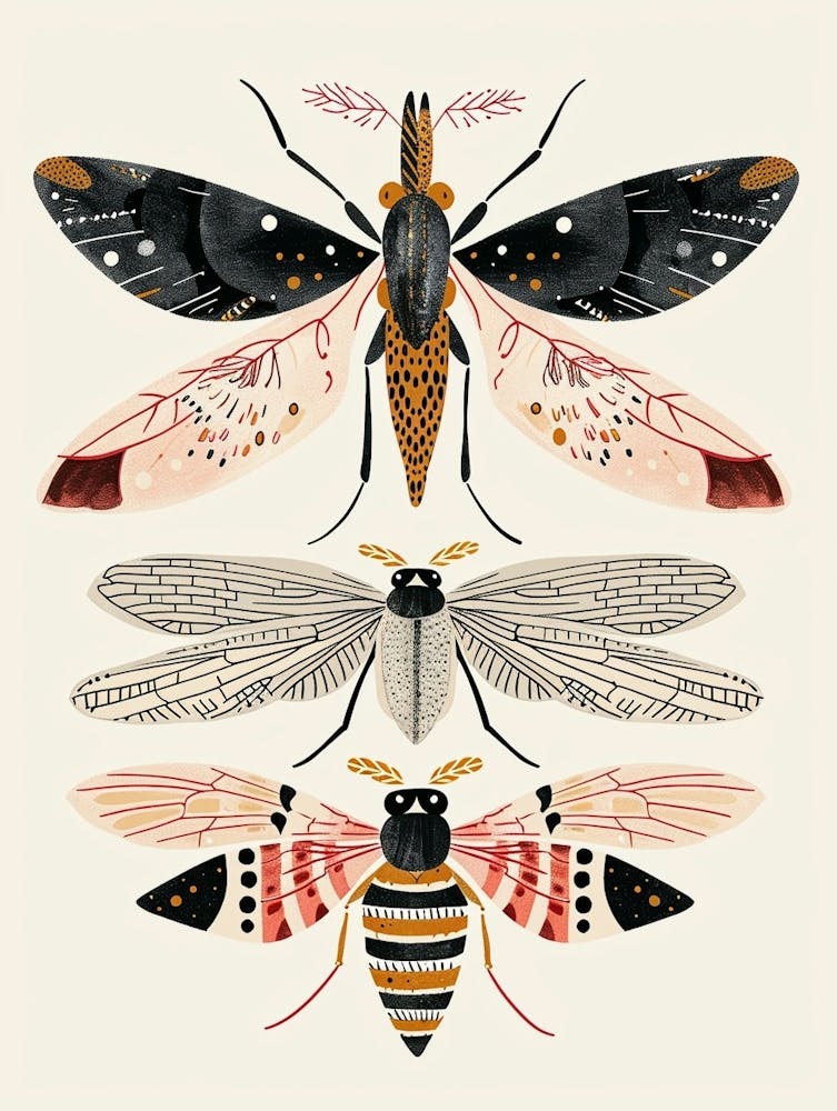 Colourful Insect Illustration Fly 7