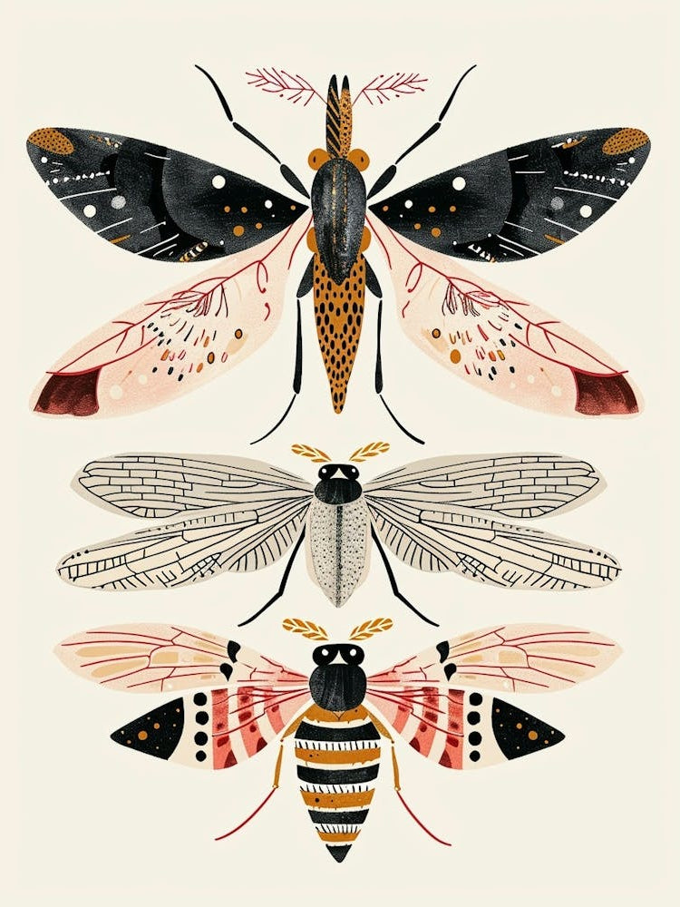 Colourful Insect Illustration Fly 7