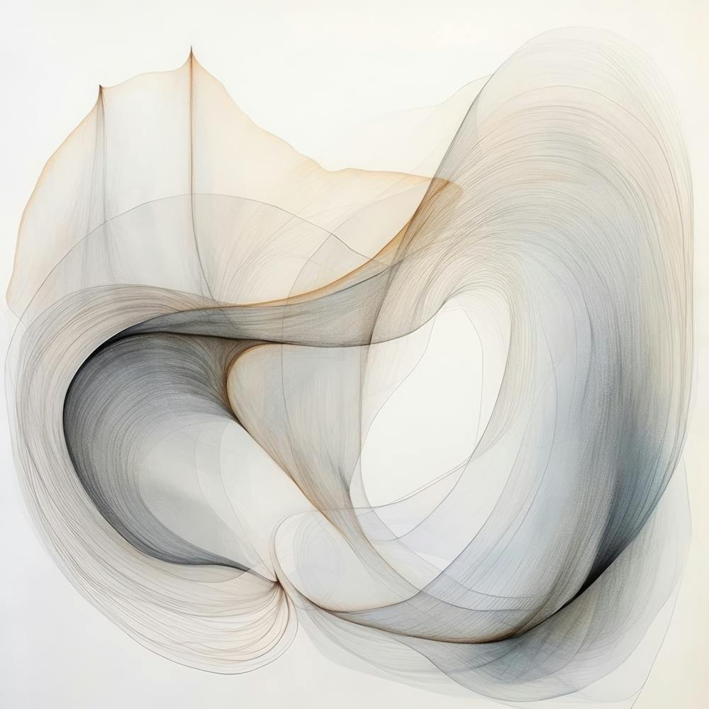 Abstract Organic Minimalist Gray Brown Splash In Muted Colors 11