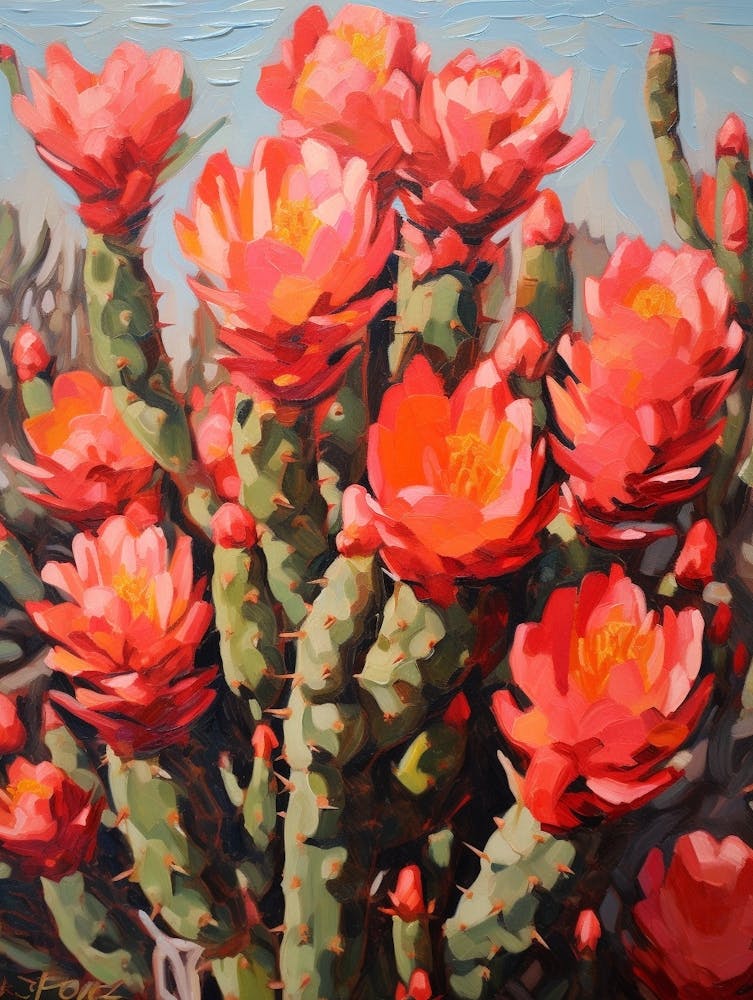 Cactus Painting Austrocylindropuntia Subulata 3