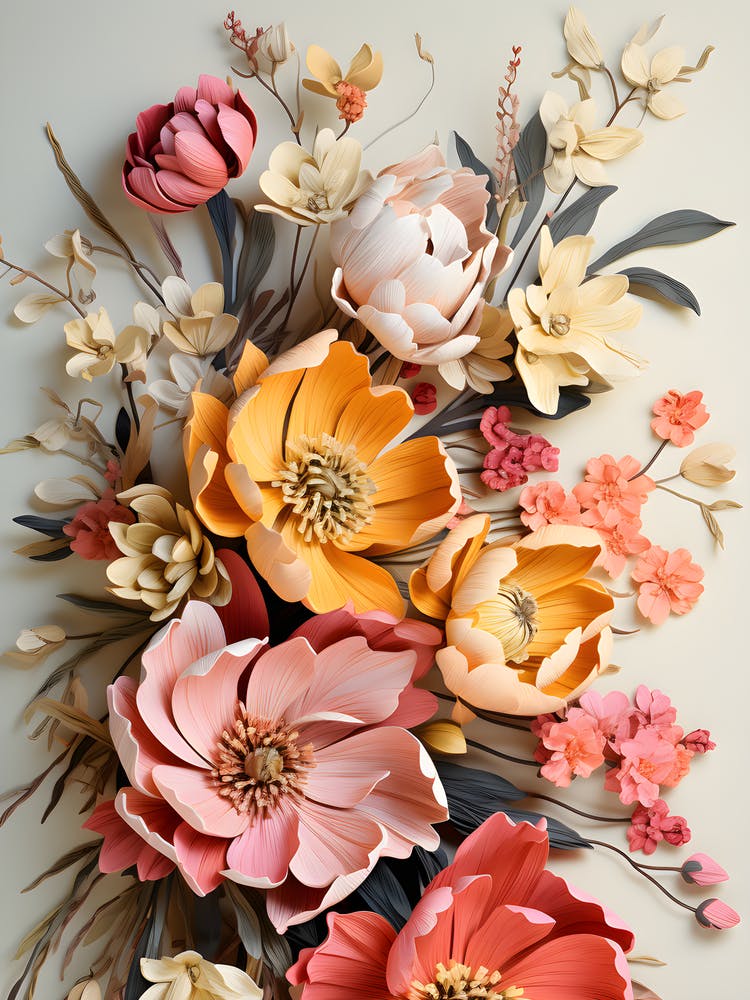 Silken Serenity Whispers Of Wildflowers In Bouquet Symphony