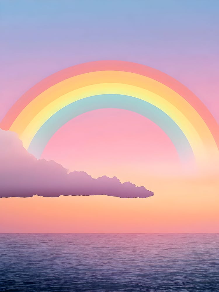 Rainbow Over The Ocean