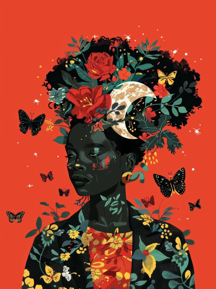 Black Girl With Butterflies