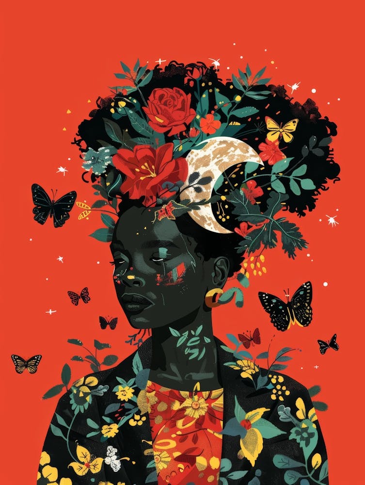 Black Girl With Butterflies