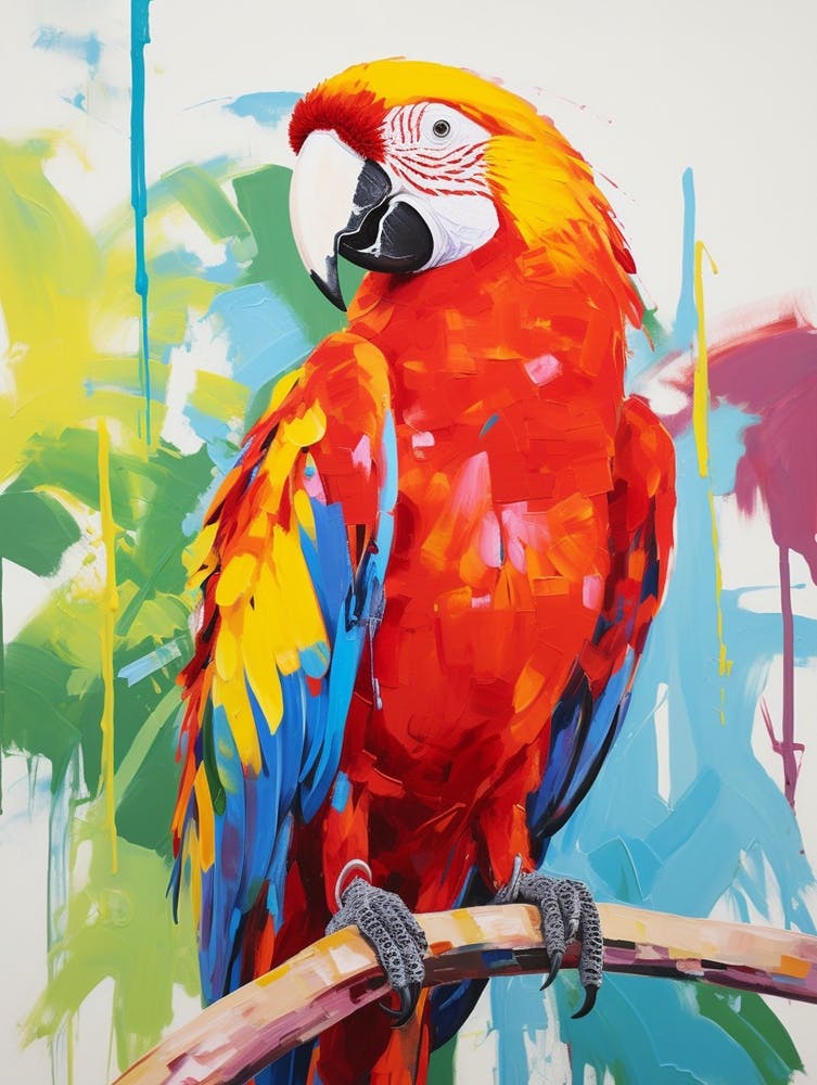 Colourful Bird Painting Macaw 4