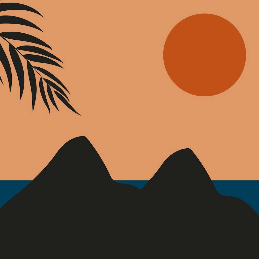 Sunset With Palm Tree