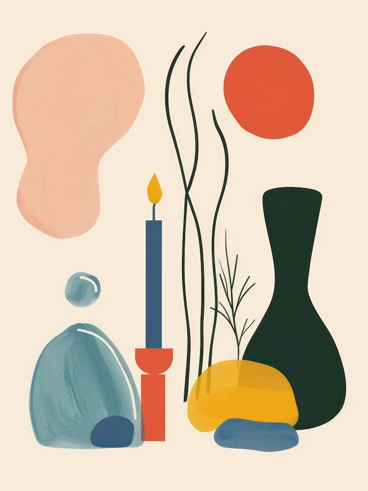 Abstract Candles Flowers 4