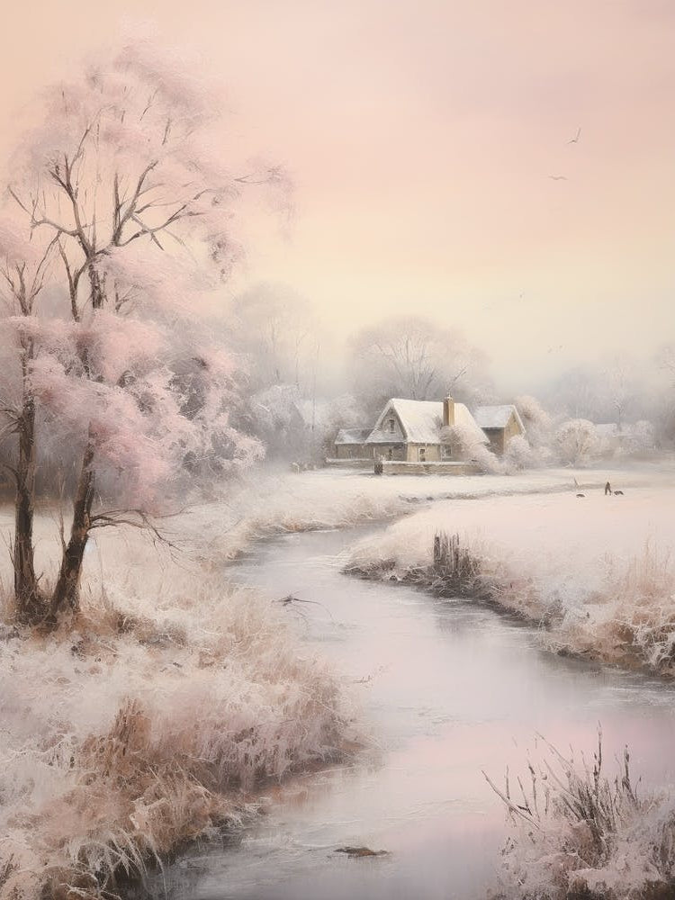 Dreamy Winter Painting Cotswolds United Kingdom 4