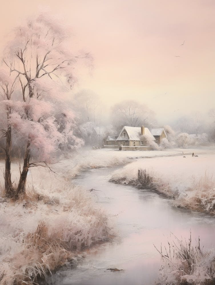 Dreamy Winter Painting Cotswolds United Kingdom 4